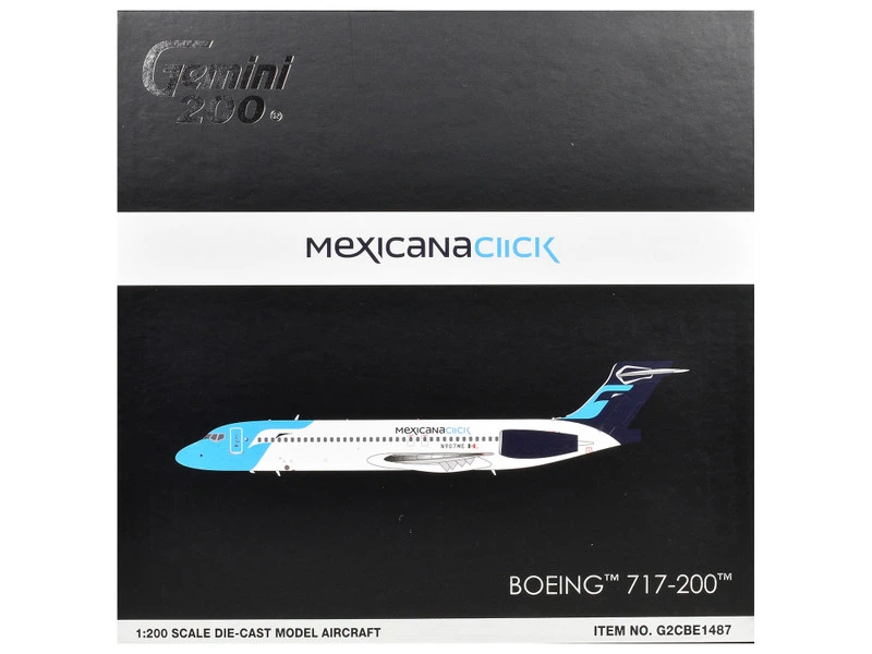Boeing 717-200 Commercial Aircraft "Mexicana Click" (N907ME) White with Light Blue Nose and Dark Blue Tail "Gemini 200" Series 1/200 Diecast Model Airplane by GeminiJets