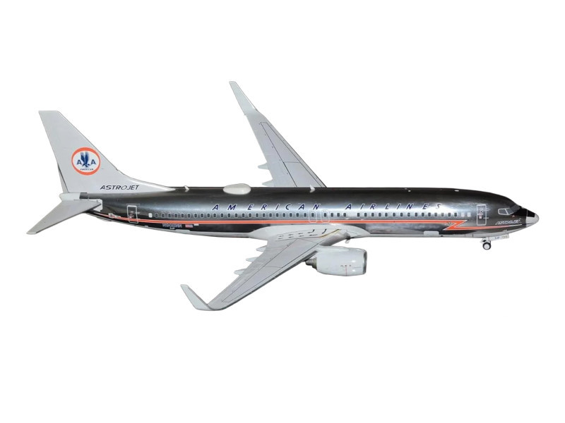 Boeing 737-800 Commercial Aircraft "American Airlines - American Heritage Jet" (N905NN) Silver with Red Stripes "Gemini 100" Series 1/100 Diecast Model Airplane by GeminiJets