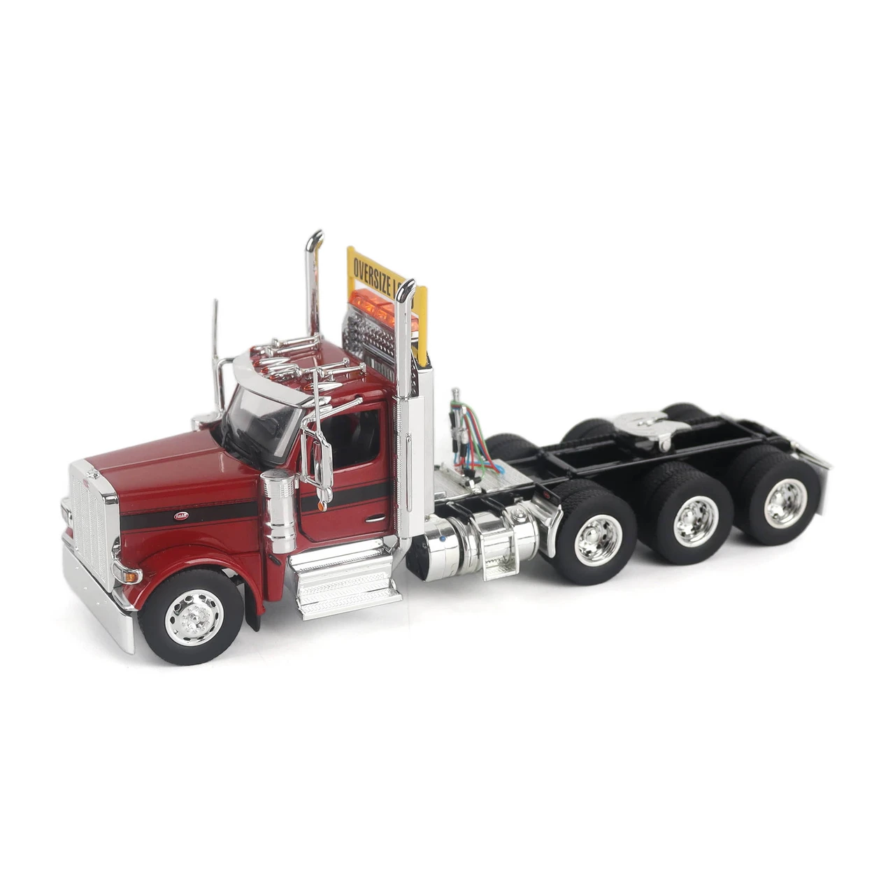 1/50 Diecast Masters Peterbilt Model 589 131-inches-BBC Day-Cab Tridem-Axle Truck Tractor (Legendary Red) Diecast Model