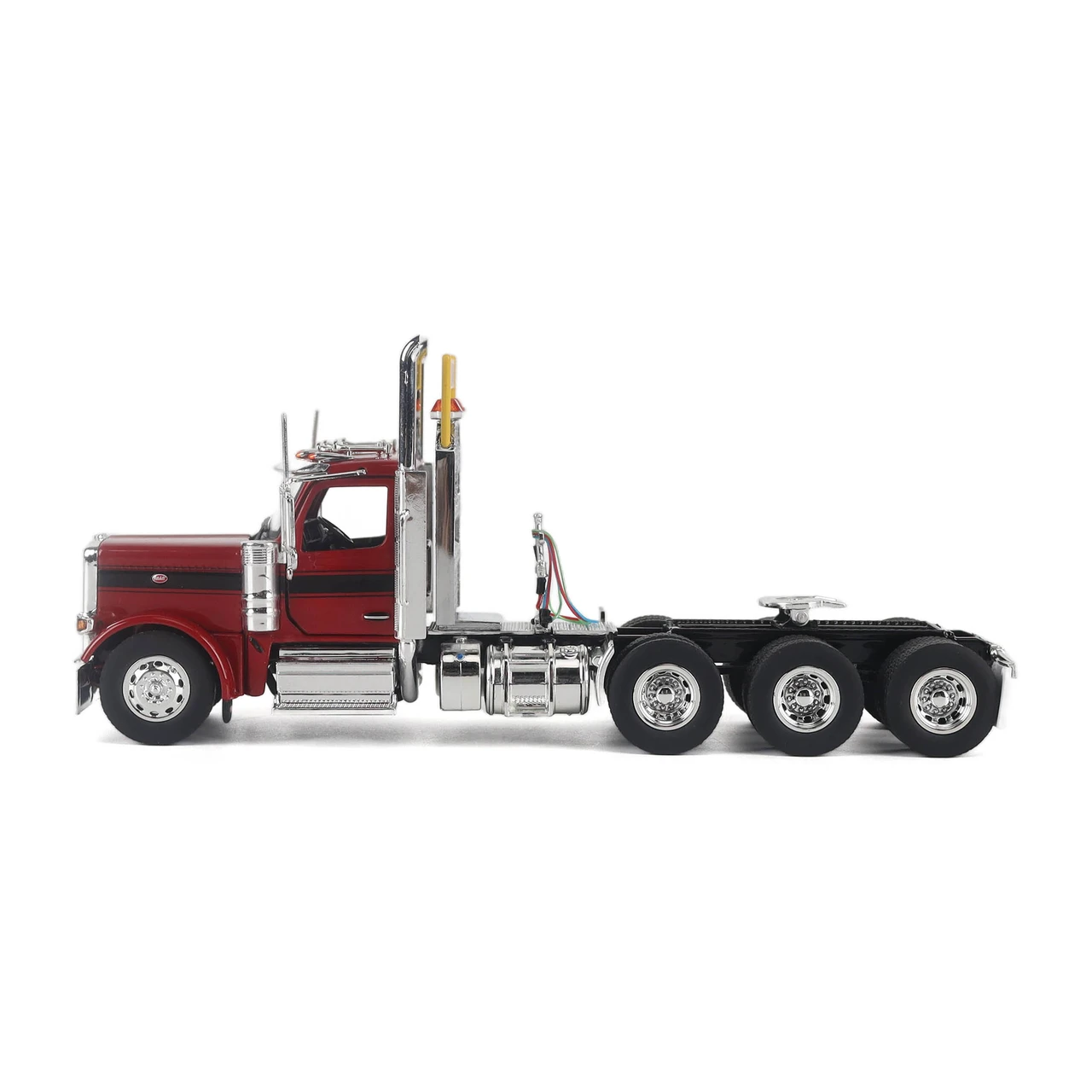 1/50 Diecast Masters Peterbilt Model 589 131-inches-BBC Day-Cab Tridem-Axle Truck Tractor (Legendary Red) Diecast Model