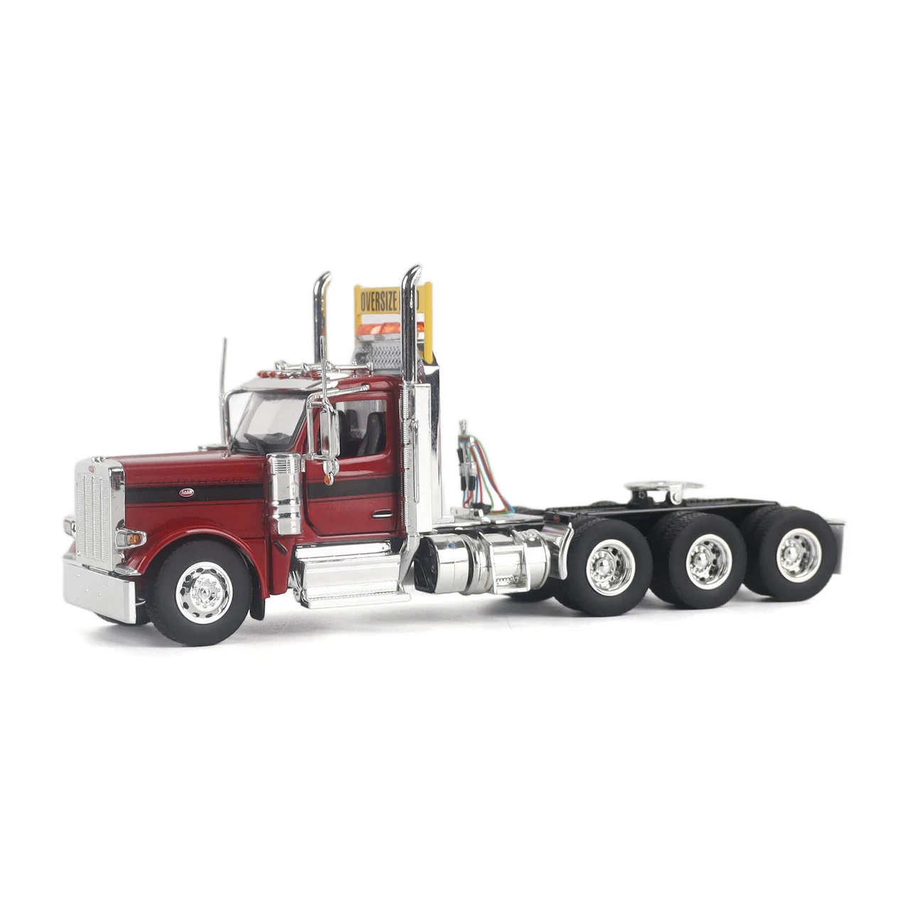 1/50 Diecast Masters Peterbilt Model 589 131-inches-BBC Day-Cab Tridem-Axle Truck Tractor (Legendary Red) Diecast Model