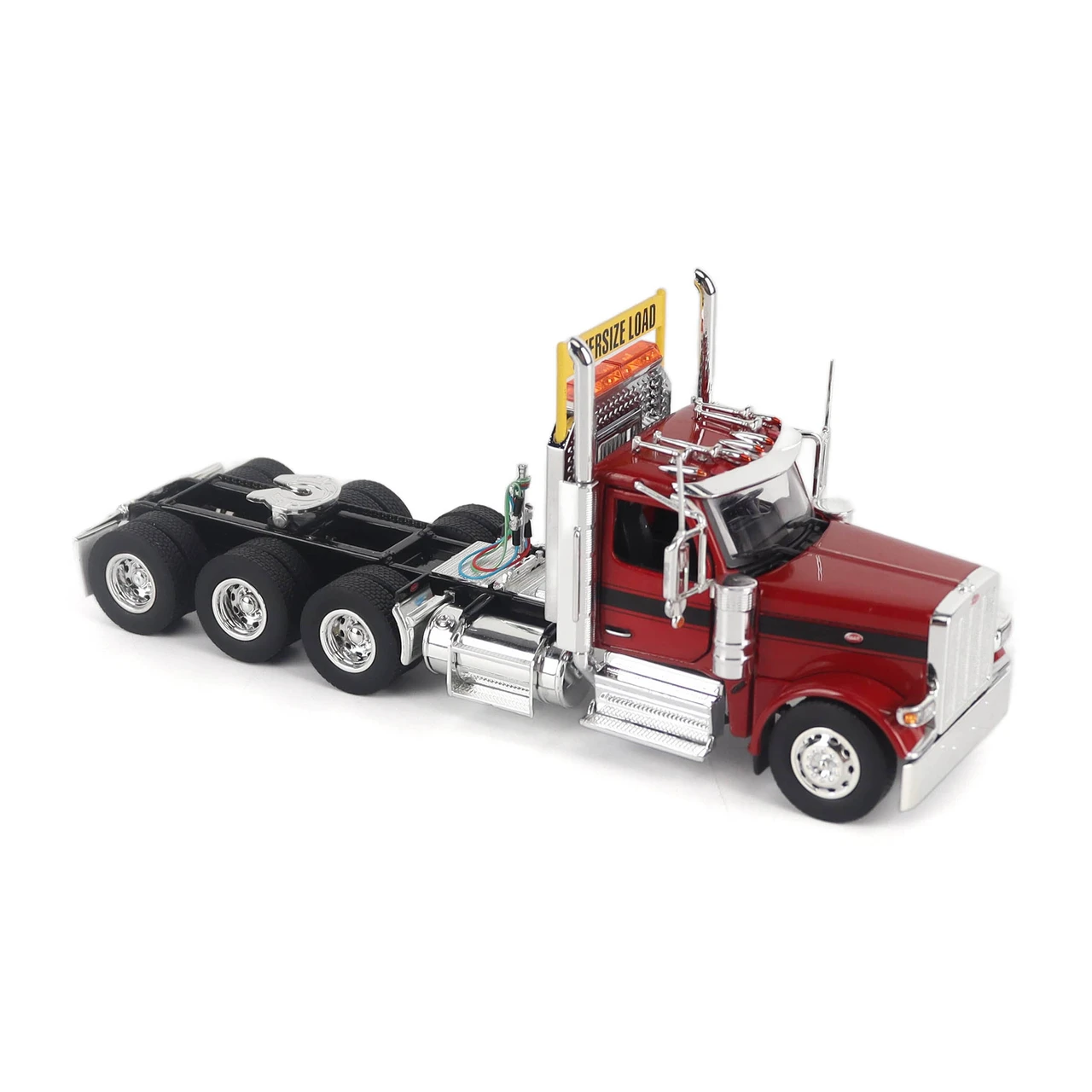1/50 Diecast Masters Peterbilt Model 589 131-inches-BBC Day-Cab Tridem-Axle Truck Tractor (Legendary Red) Diecast Model