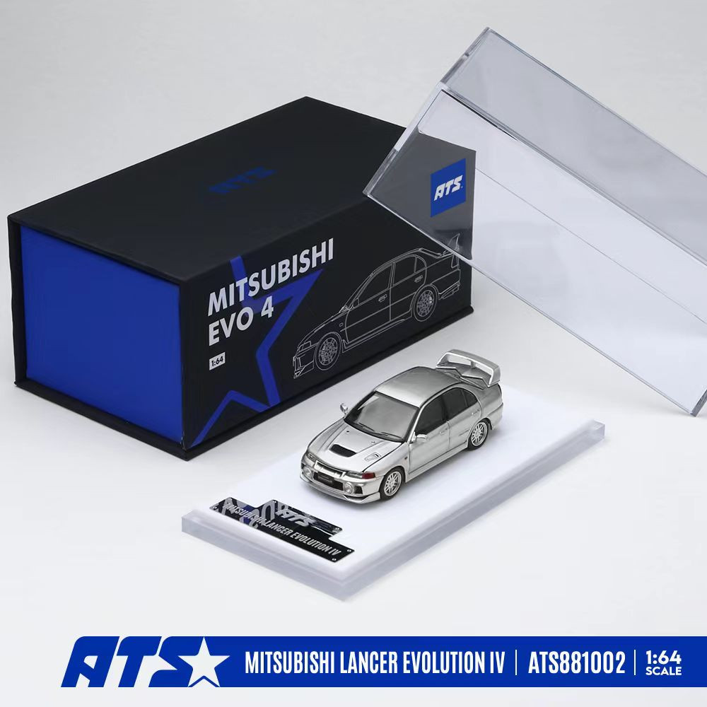 1/64 ATS Mitsubishi Lancer EVO IV Evo 4 (Silver) Diecast Car Model