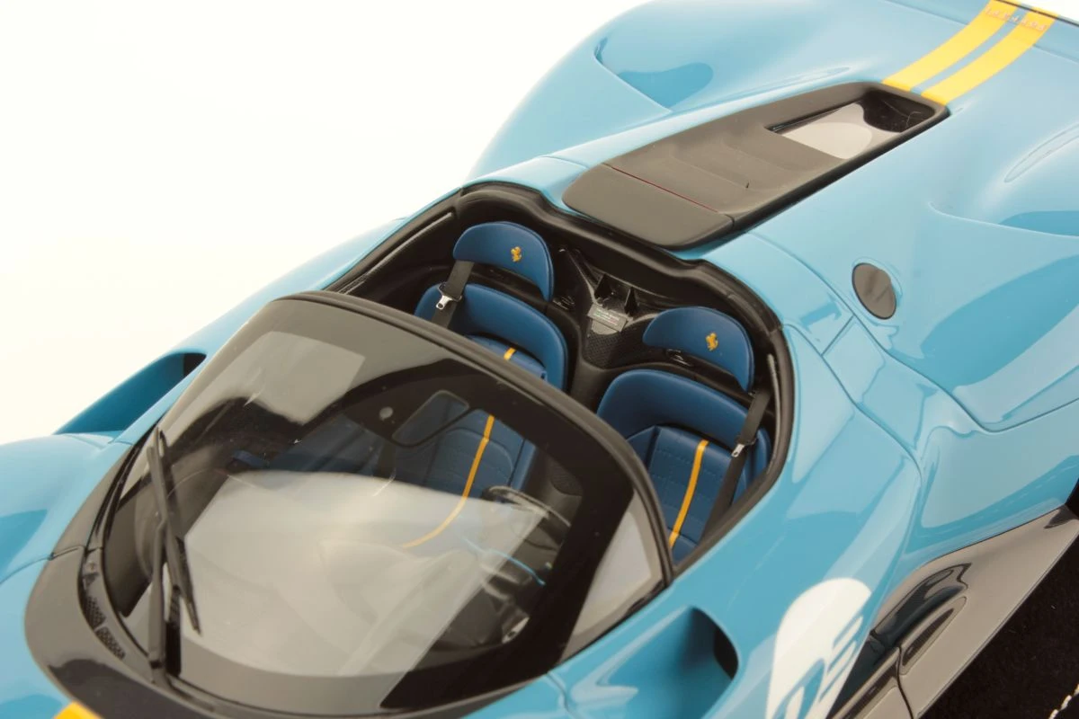 1/18 MR Collection Ferrari Daytona SP3 (Azzurro Le Castellet Blue with Giallo Modena Yellow Livery) Car Model Limited 5 Pcs
