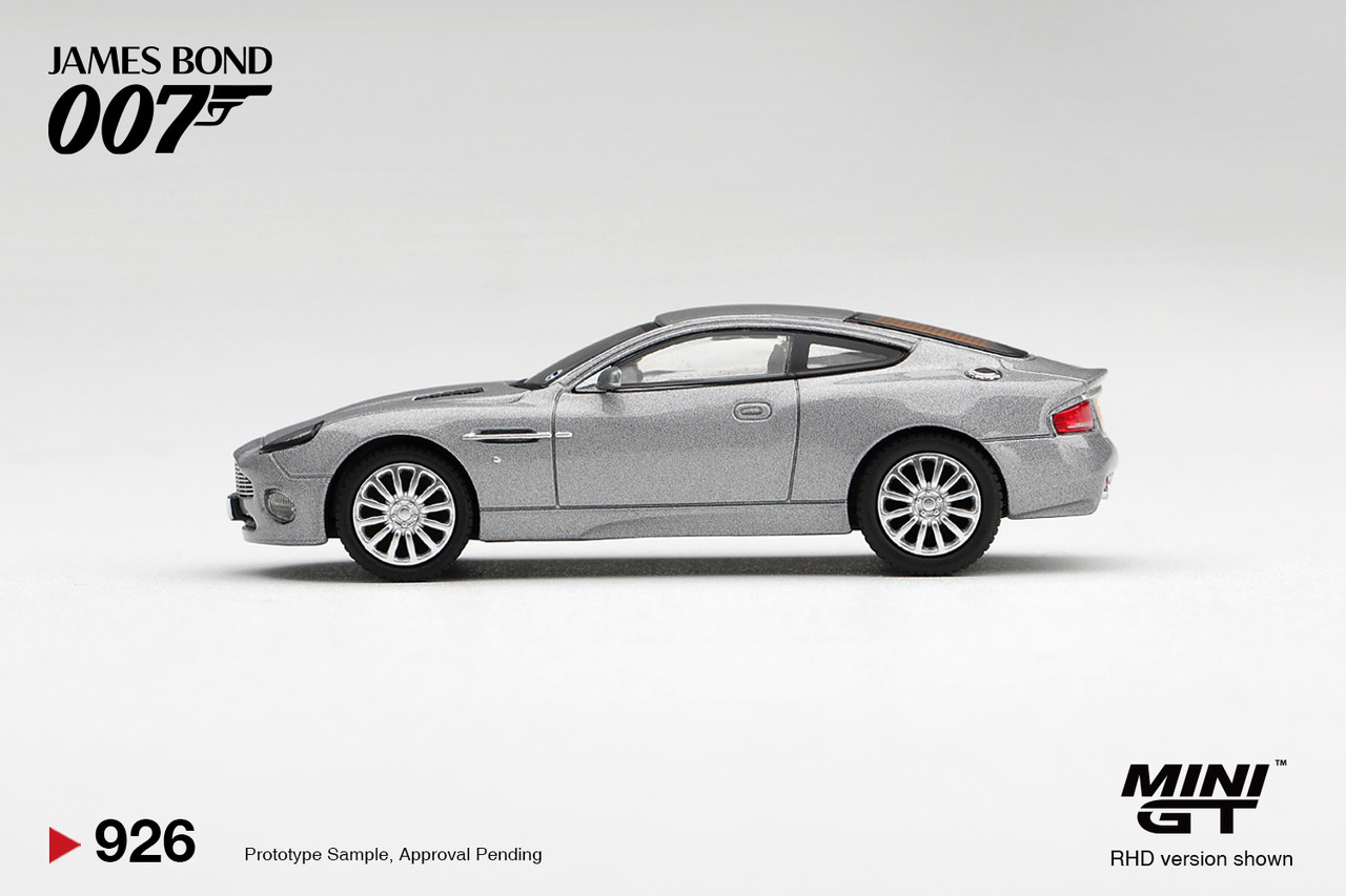1/64 Mini GT Aston Martin V12 Vanquish "Die Another Day" James Bond 007 (Silver) Diecast Car Model