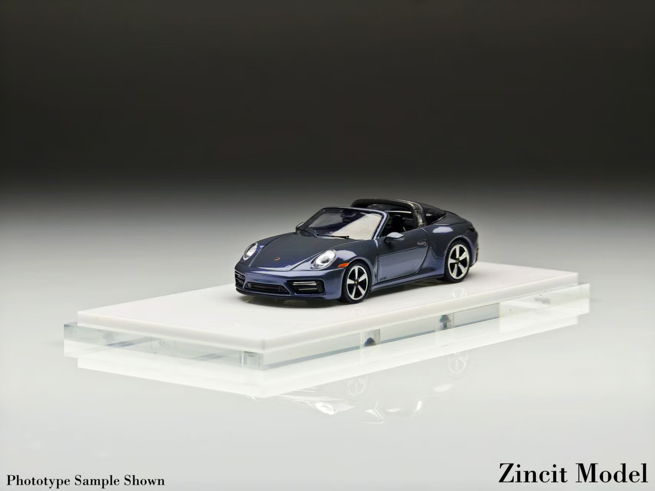 1/64 Zincit Model Porsche 911 (992) Targa (Blue) Diecast Car Model
