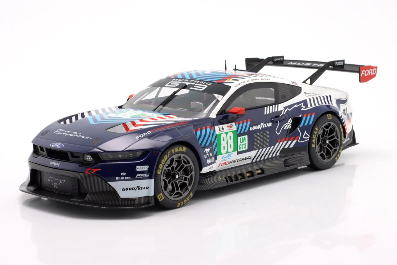 1/18 Ixo 2025 Ford Mustang GT3 #88 24h LeMans Proton Competition Stefano Gattuso, Giammarco Levorato, Dennis Olsen Diecast Car Model