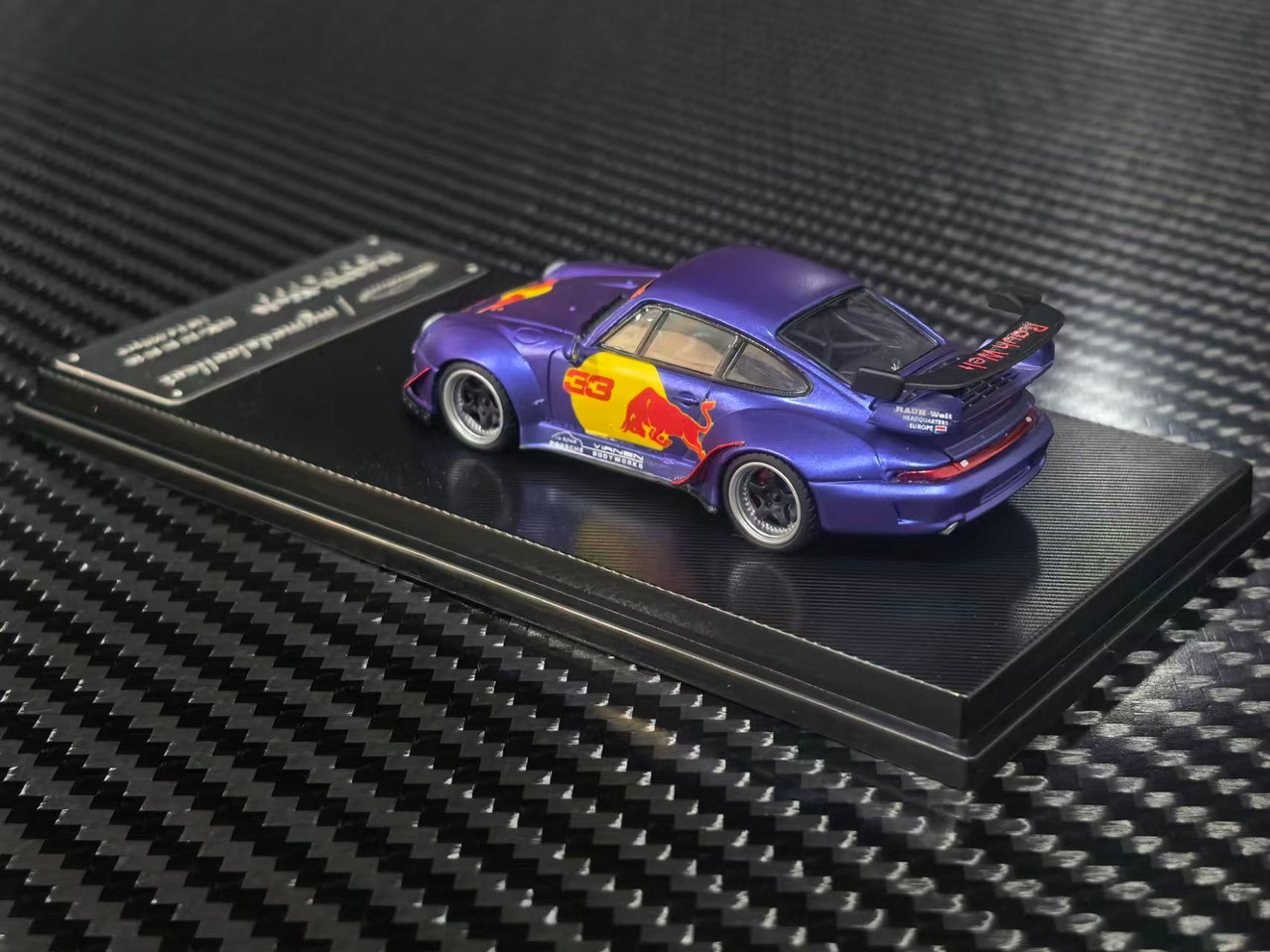 1/64 MC Porsche 911 993 RWB High Wing #33 Red Bull Diecast Car Model