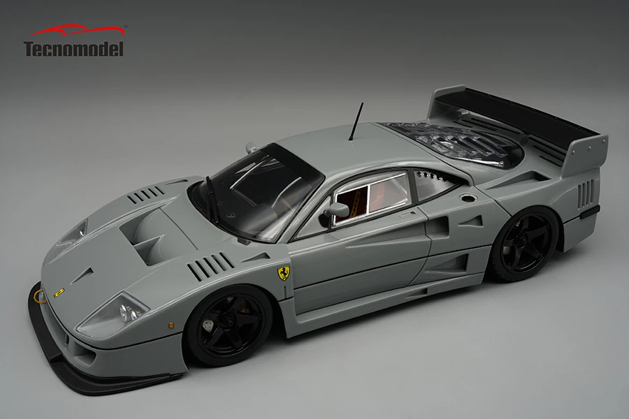 1/12 Tecnomodel Ferrari F40 LM 1996 Press Version Grigio Medio with Black Wheels Limited Edition Car Model