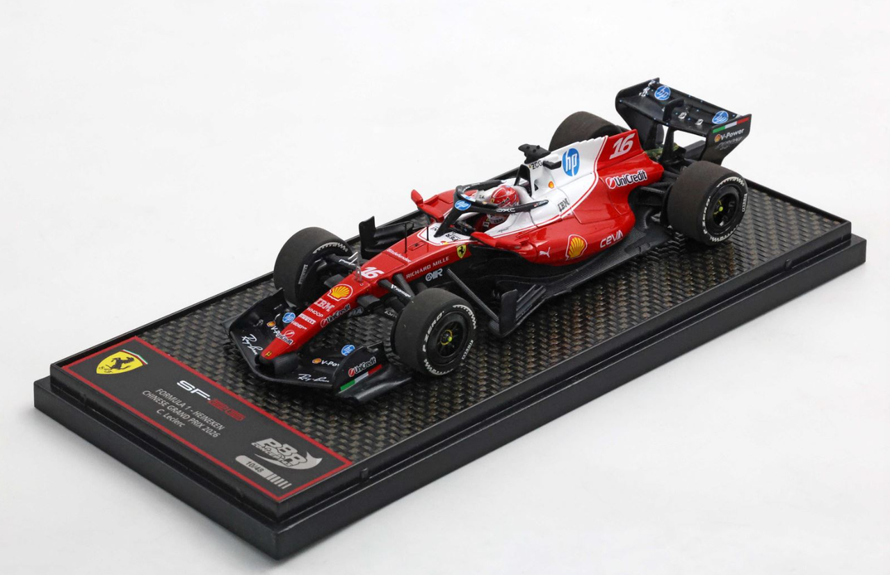 1/43 BBR 2026 F1 Ferrari SF26 Chinese GP #16 Charles Leclerc Leather Box Set Limited 48 Pieces