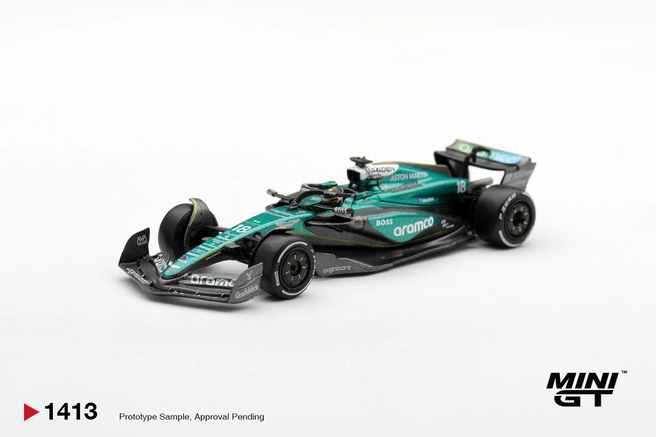 1/64 Mini GT 2024 F1 Aston Martin AMR24 #18 Lance Stroll 2024 F1 2024 Las Vegas GP Diecast Car Model