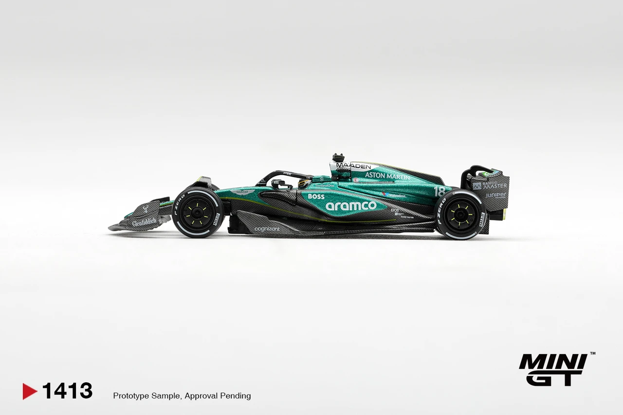 1/64 Mini GT 2024 F1 Aston Martin AMR24 #18 Lance Stroll 2024 F1 2024 Las Vegas GP Diecast Car Model
