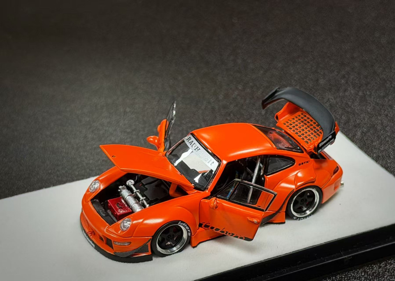 1/64 PGM Porsche 911 RWB 993 (Matte Orange) Diecast Car Model
