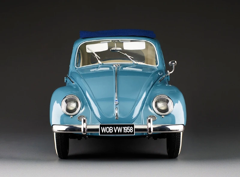 1/12 Sunstar 1958 Volkswagen Beetle Saloon Opening Roof (Fjord Blue) Diecast Car Model