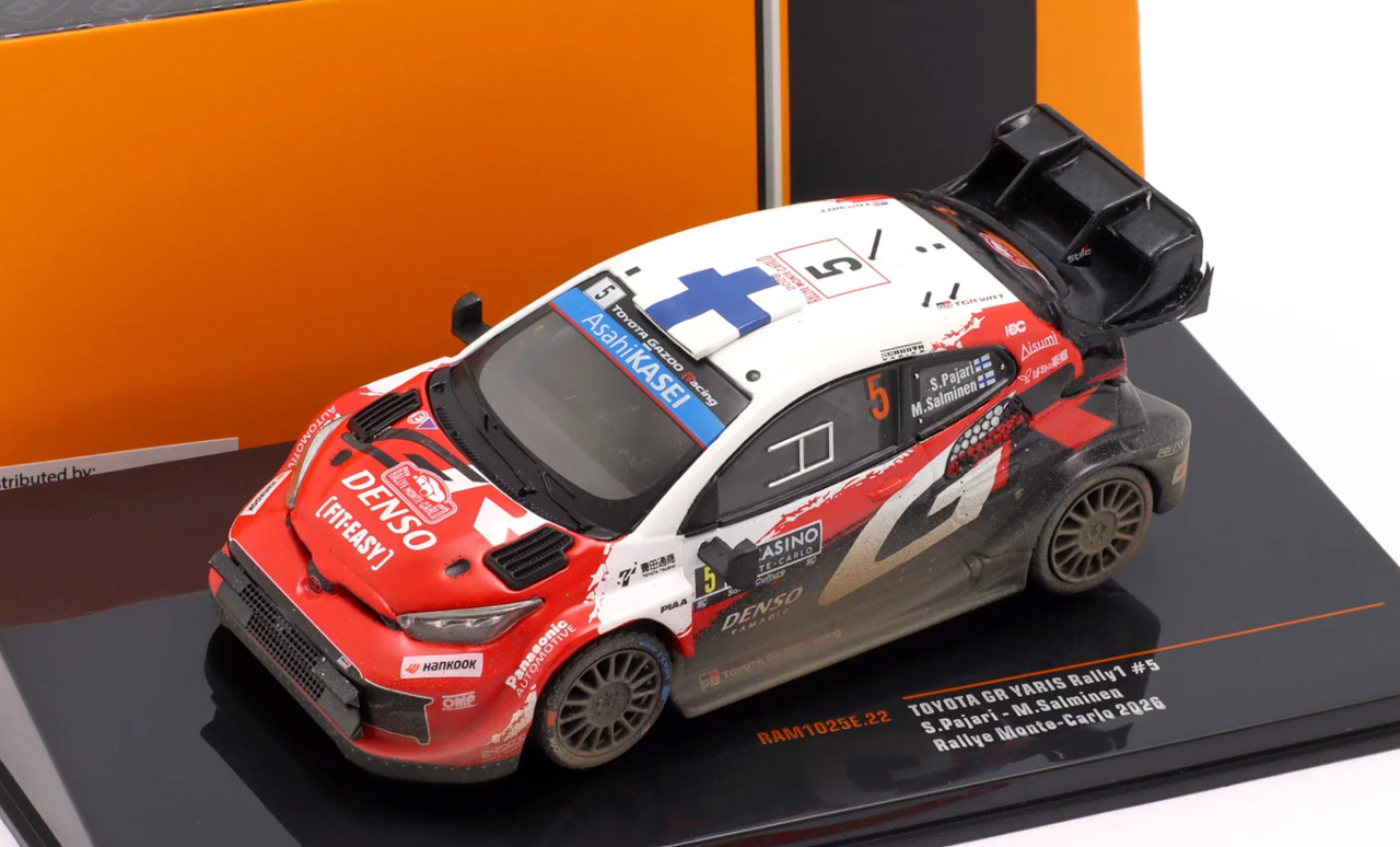 1/43 Ixo 2026 Toyota GR Yaris Rally1 #5 Rallye Monte Carlo Toyota Gazoo Racing WRT Sami Pajari, Marko Salminen Dirty Version Diecast Car Model