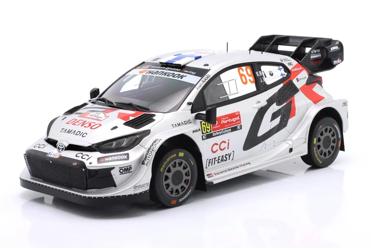 1/18 Ixo 2025 Toyota GR Yaris Rally1 #69 3rd Rallye Portugal Toyota Gazoo Racing WRT Kalle Rovanperä, Jonne Halttunen Diecast Car Model