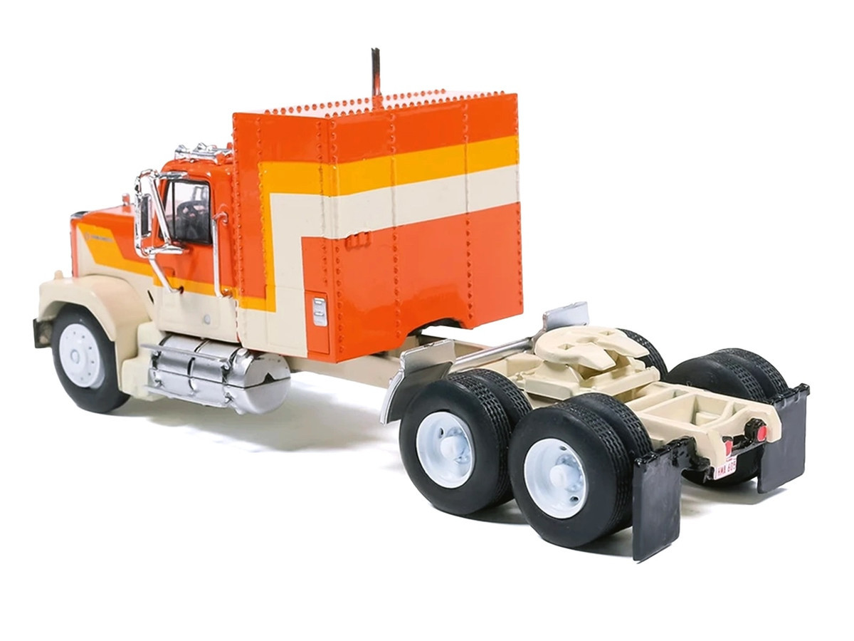 1/64 Ixo 1980 GMC General Truck Tractor (Orange with Stripes) Diecast Car Model