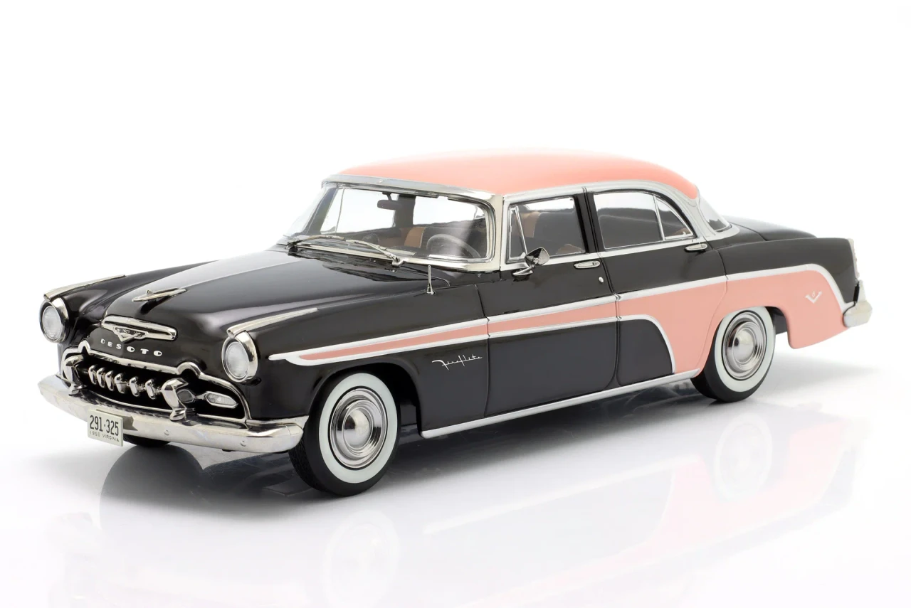 1/18 KK-Scale 1955 DeSoto Fireflite Sedan (Black & Pink) Diecast Car Model