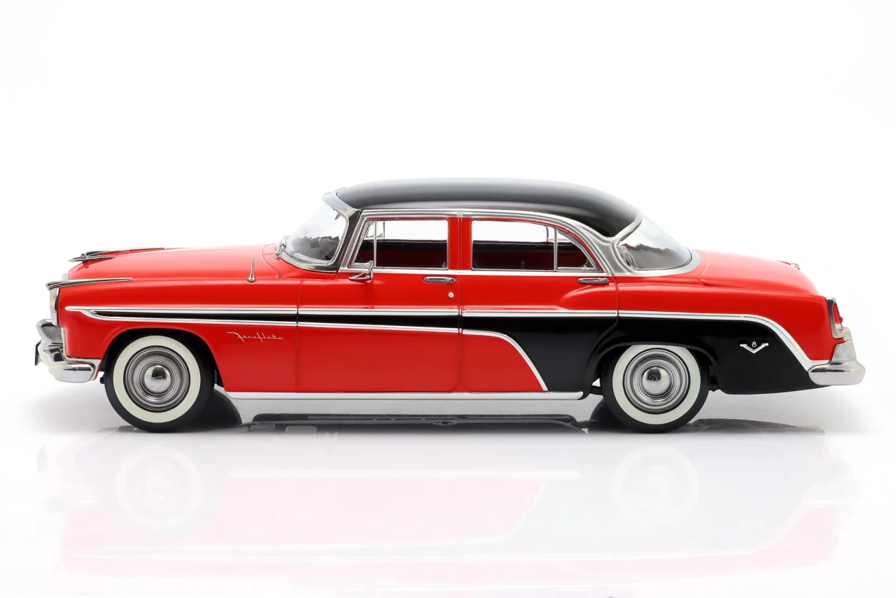 1/18 KK-Scale 1955 DeSoto Fireflite Sedan (Red & Black) Diecast Car Model