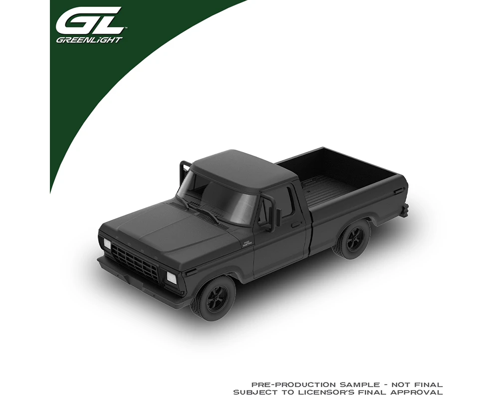 1/64 Greenlight 1979 Ford F-100 Custom Pickup (Matte Black) Diecast Car Model