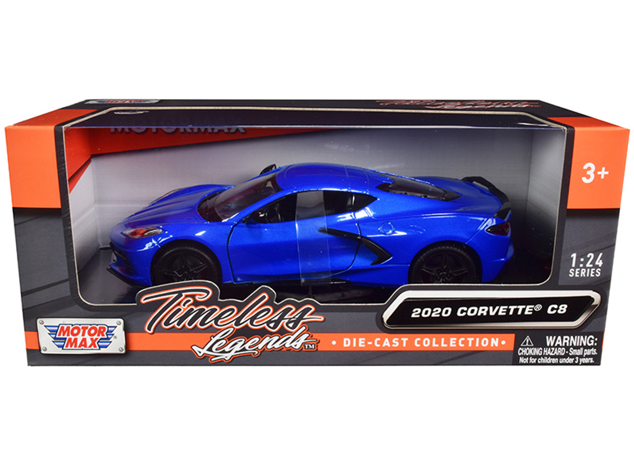 2020 Chevrolet Corvette C8 Stingray Blue Metallic "Timeless Legends" 1/24 Diecast Model Car by Motormax