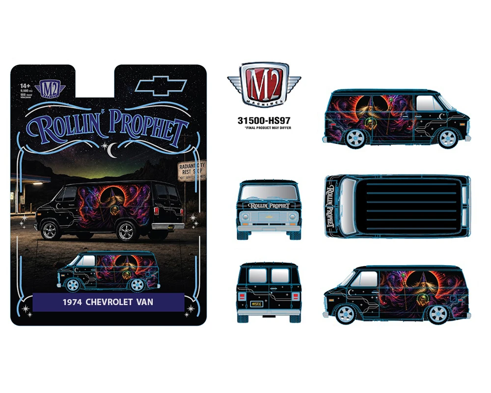 1/62 M2 Machines 1974 Chevrolet Van Rollin Prophet Special Edition Diecast Car Model
