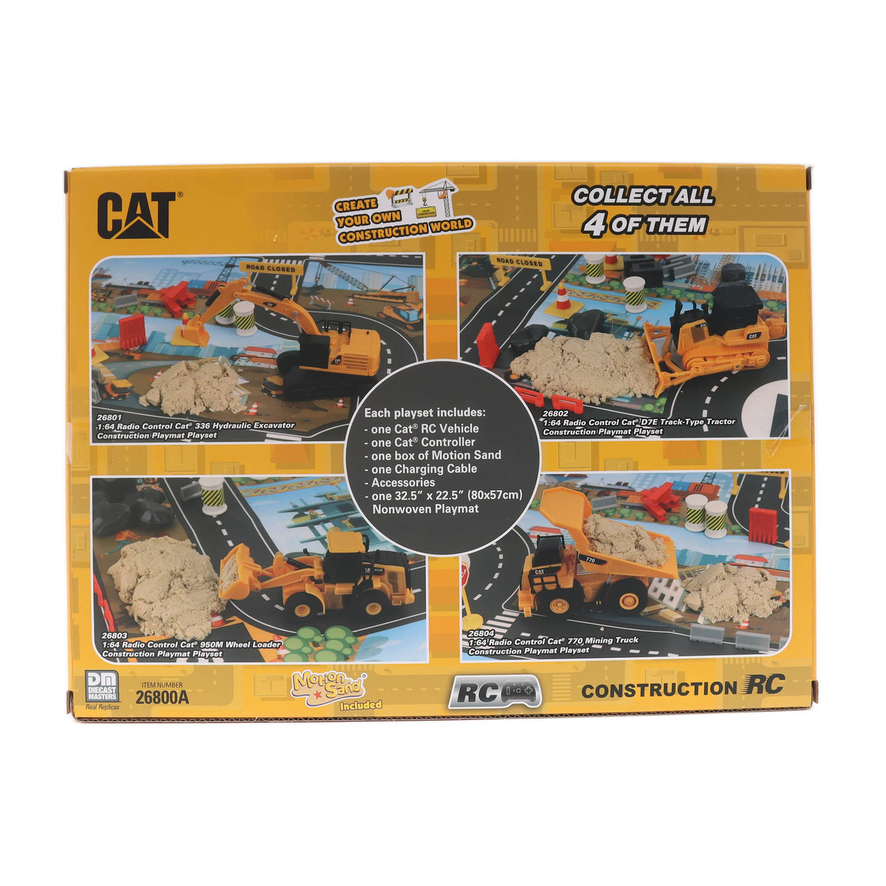 1/64 Diecast Masters RC CAT D7E Track-Type Tractor Construction Playmat Playset