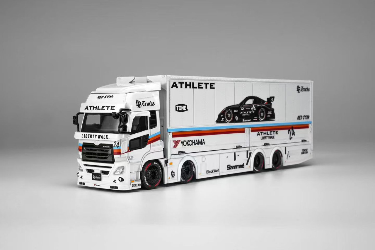 1/64 Motorhelix LB Trucks UD Quon Cargo (White) Diecast Car Model