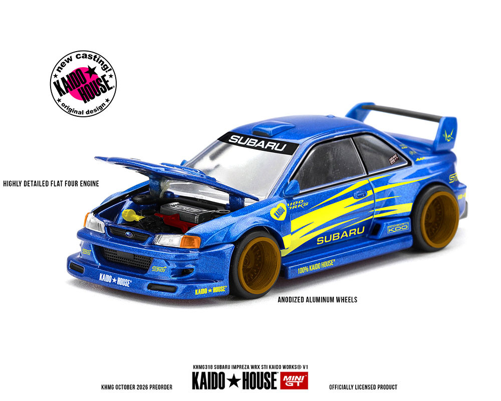1/64 Kaido House Subaru Impreza WRX STI KAIDO WORKS V1 (Blue) Diecast Car Model