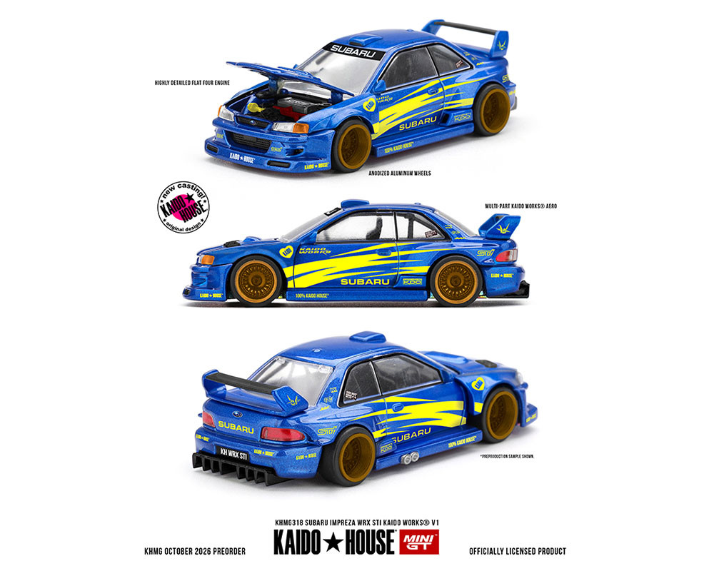 1/64 Kaido House Subaru Impreza WRX STI KAIDO WORKS V1 (Blue) Diecast Car Model