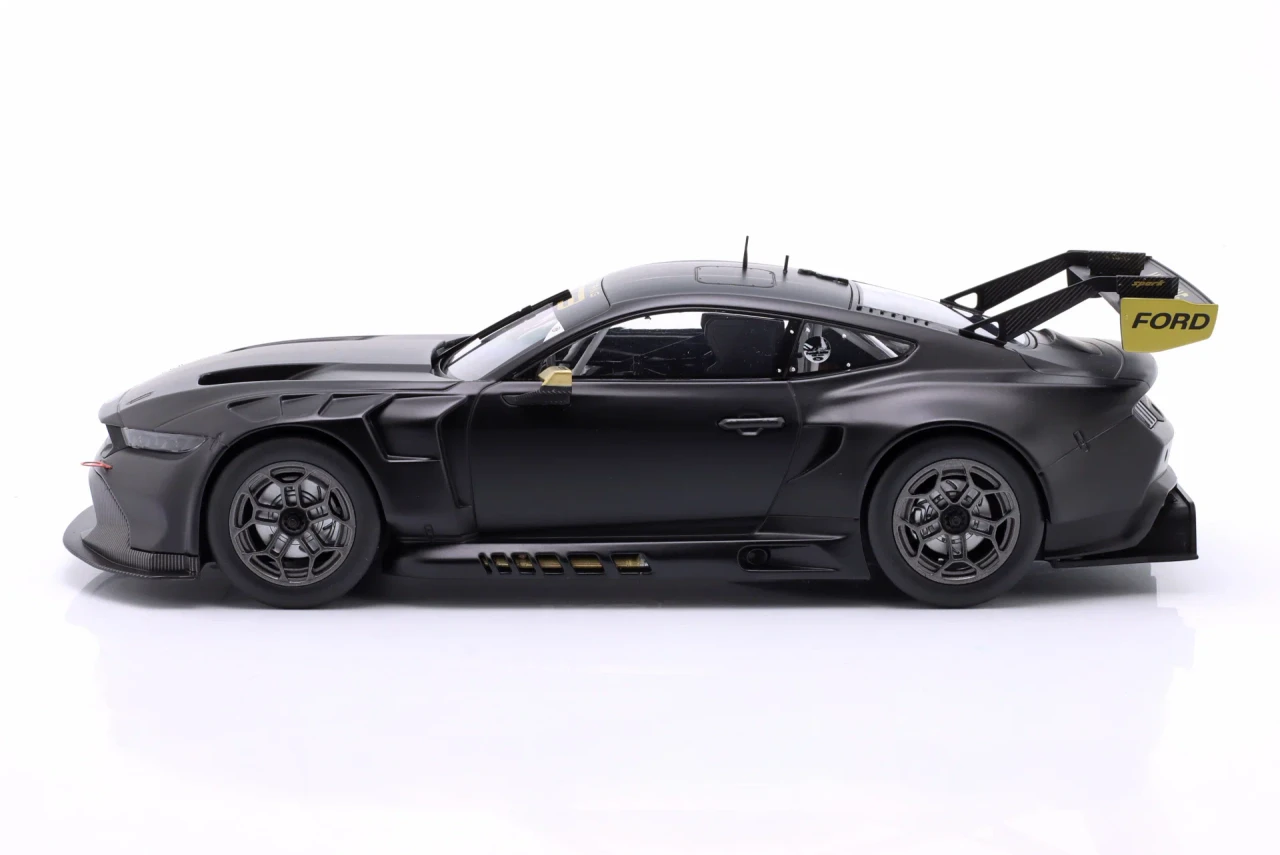 1/18 Ixo 2024 Ford Mustang GT3 Racing Spec Plain Body Version (Matte Black) Diecast Car Model