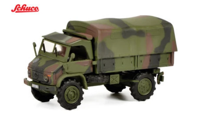 1/87 Schuco Unimog S404 pickup, German Army Camouflage Diecast Model