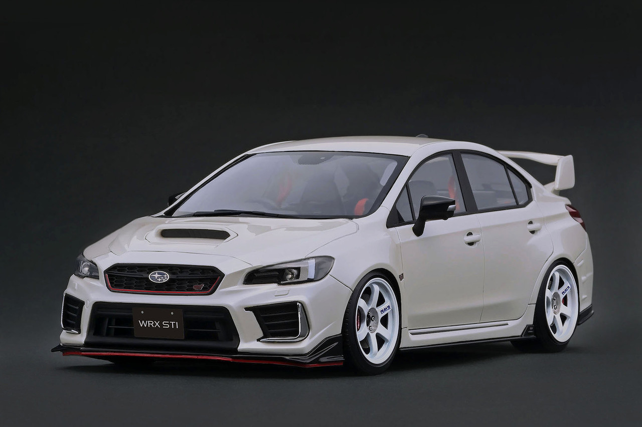 1/18 IG Ignition Model Subaru WRX STI (CBA-VAB) (Pearl White) Car Model