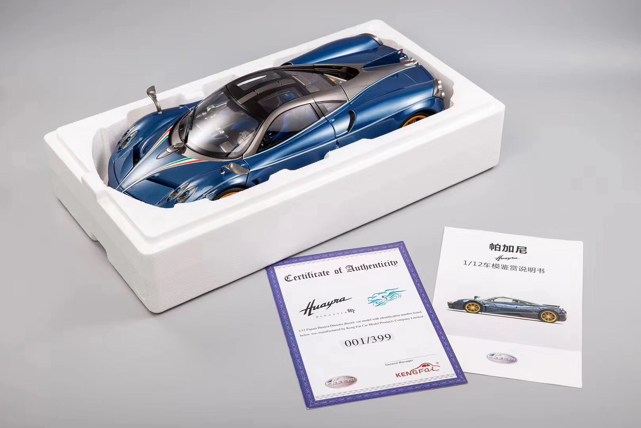 1/12 Pagani Huayra Dinastia (Carbon Fiber Blue) Fully Open Diecast Car Model