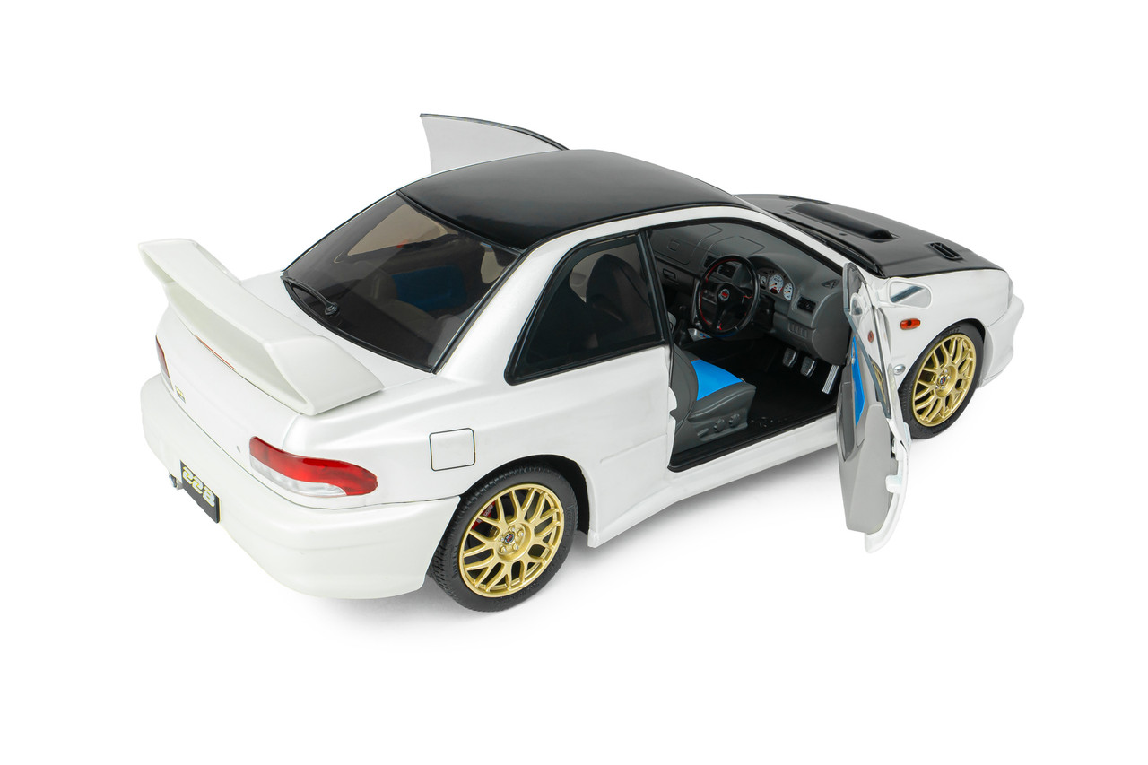 1/18 Solido 1998 Subaru Impreza 22B (White with Gold Wheels) Diecast Car Model