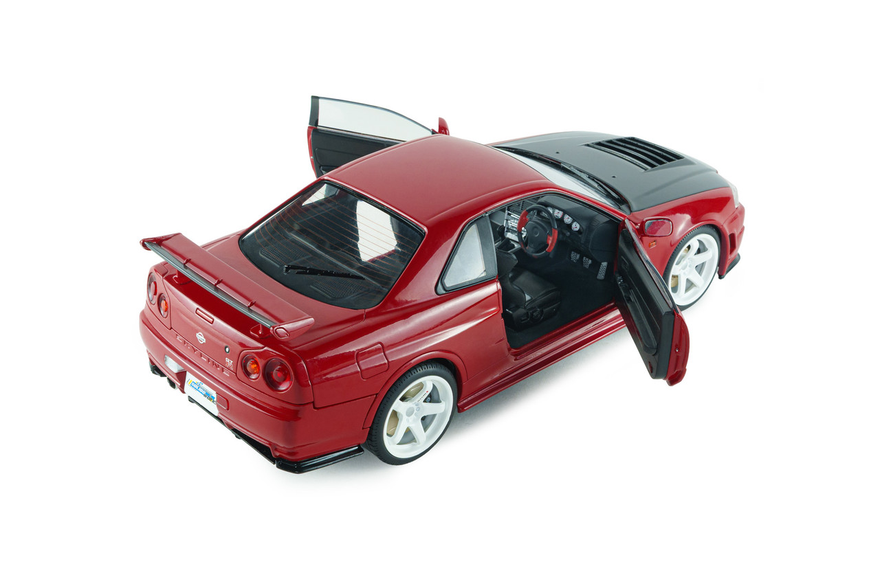 1/18 Solido 1999 Nissan Skyline GT-R R34 BNR34 Nismo (Red) Diecast Car Model