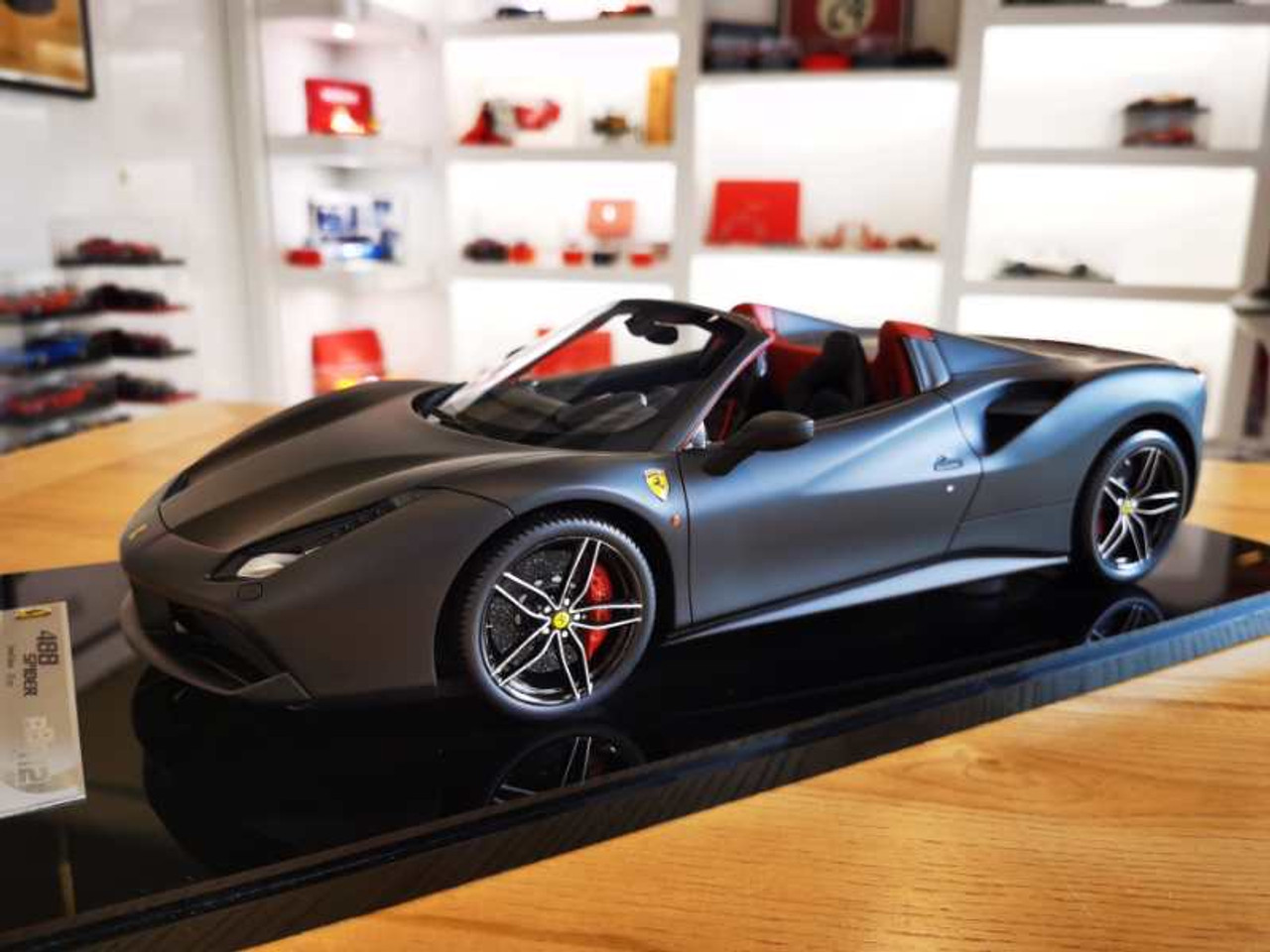 1/12 BBR Ferrari 488 Spider (Matte Black) Resin Car Model Limited 5