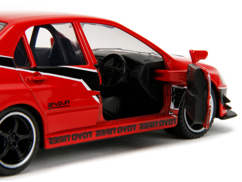 Mitsubishi Lancer Evolution IX Red with Graphics "The Fast and the Furious: Tokyo Drift" (2006) Movie "Fast & Furious" Series 1/32 Diecast Model Car by Jada