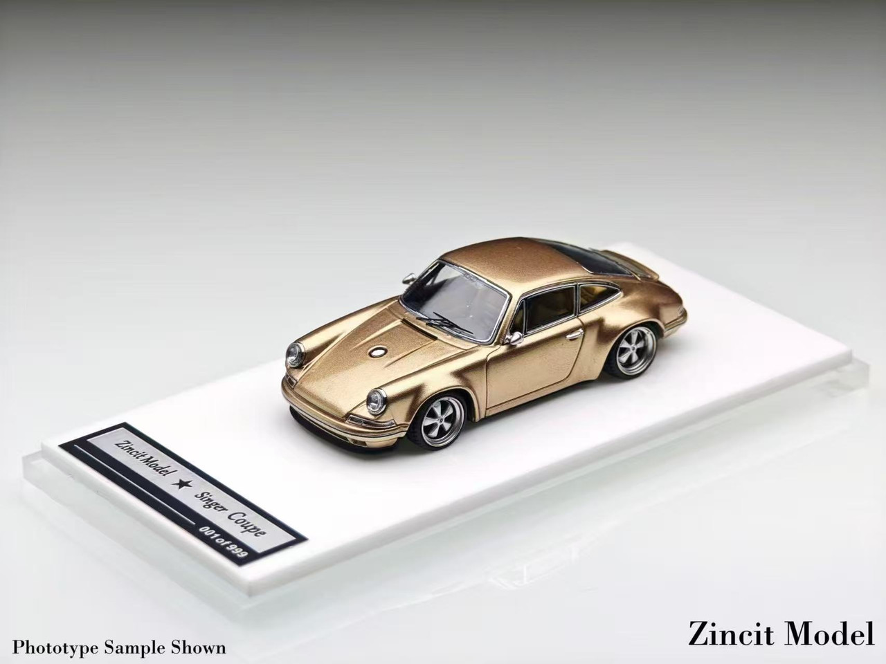 1/64 Zincit Model Porsche 911 964 Singer Coupe (Champagne Gold) Diecast Car Model