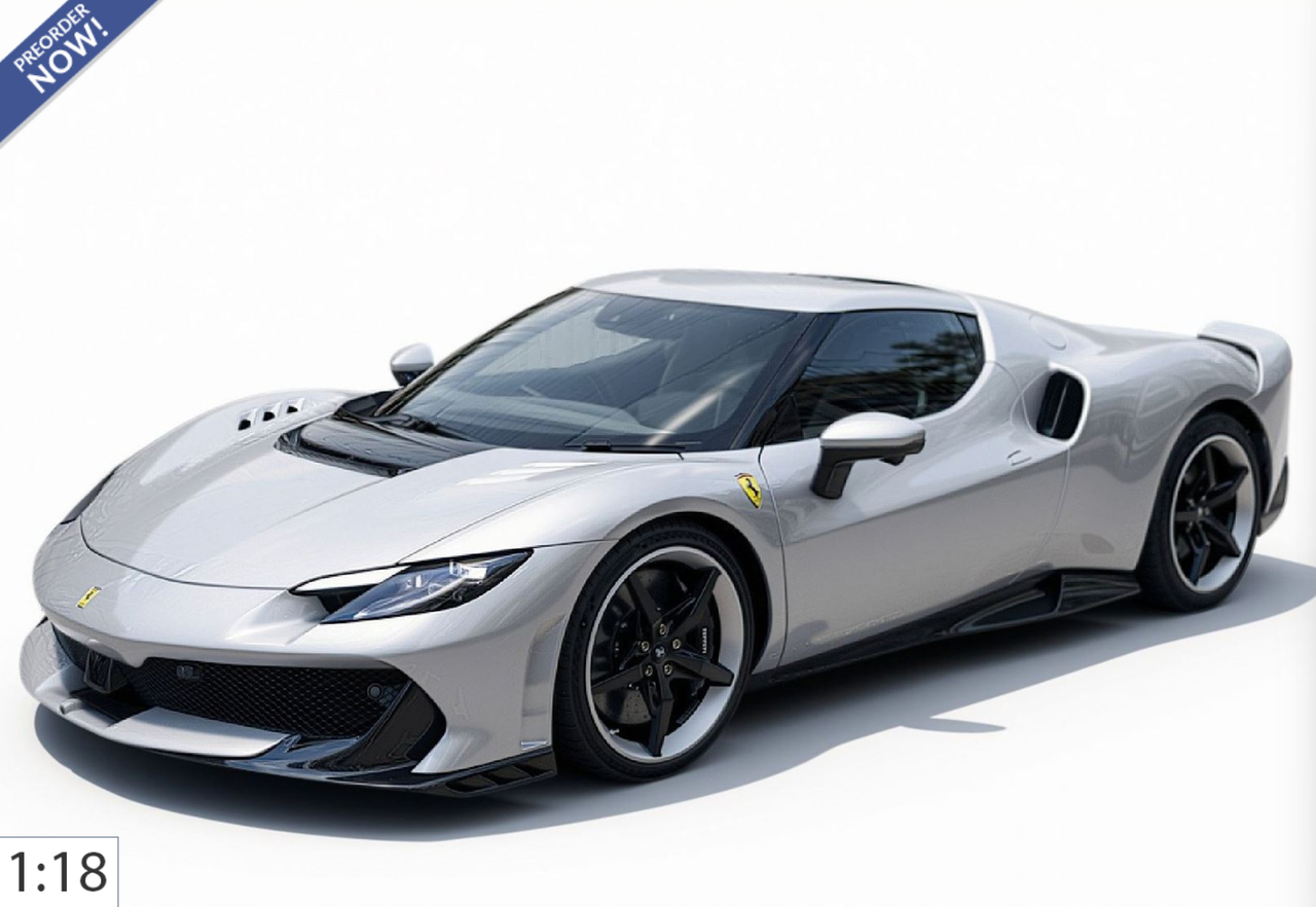 1/18 BBR Ferrari 296 Speciale (Argento Nurburgring Silver) Car Model
