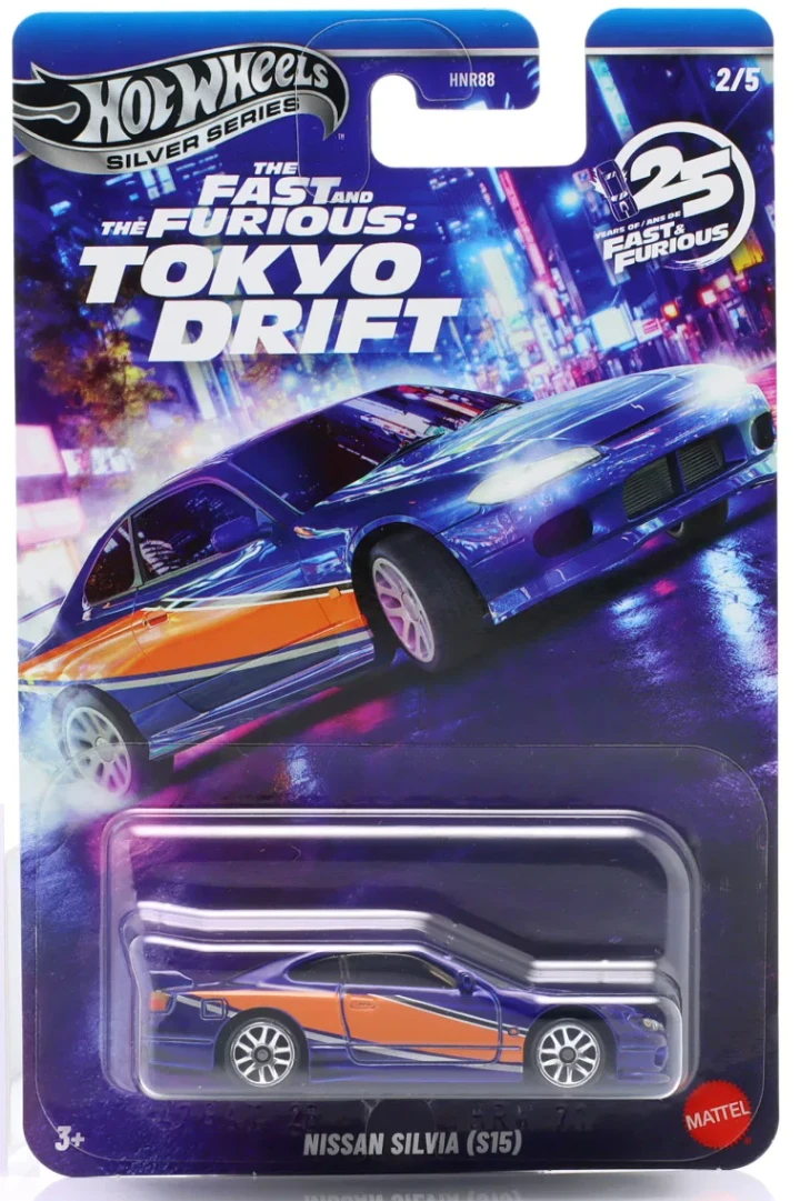 1/64 Hot Wheels Nissan Silvia (S15) Fast & Furious Tokyo Drift (Purple & Blue) Diecast Car Model