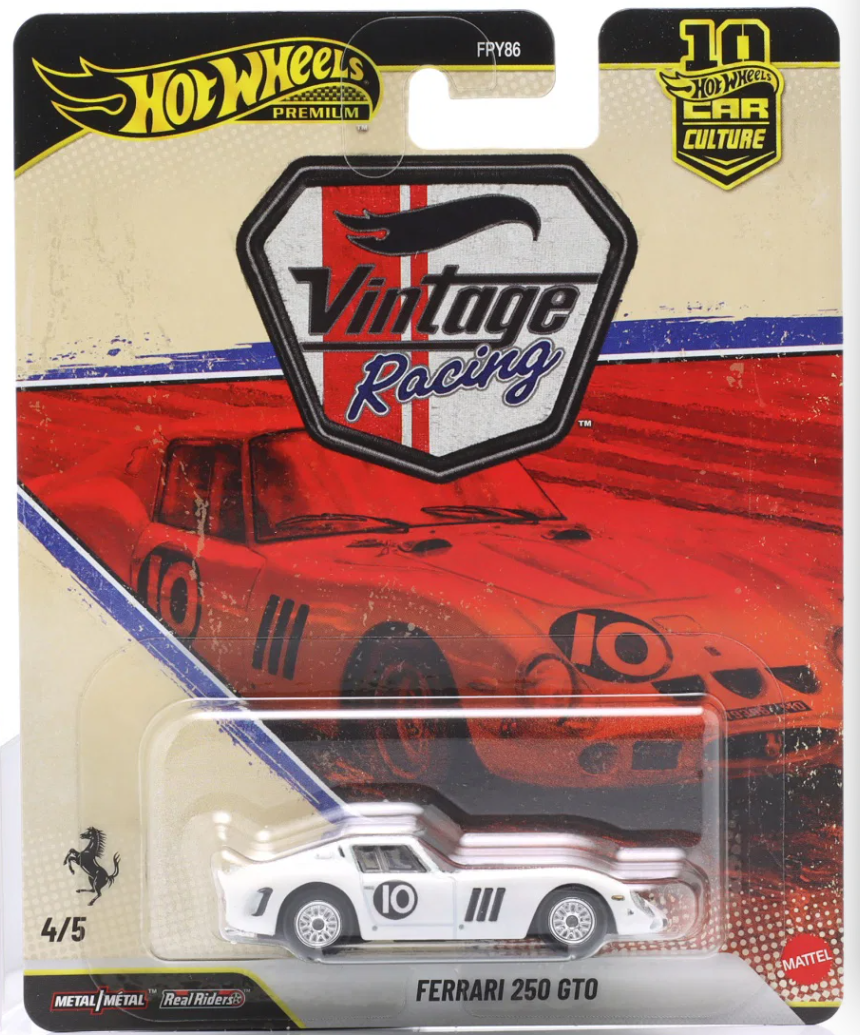 1/64 Hot Wheels Ferrari 250 GTO #10 (White) Diecast Car Model