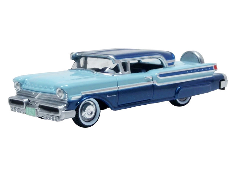 1957 Mercury Montclair Nantucket Blue Metallic and Pacific Blue Two-Tone 1/87 (HO) Scale Diecast Model Car by Oxford Diecast