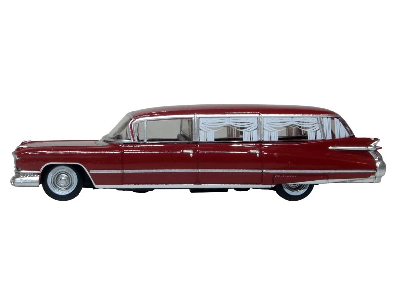 1959 Cadillac Miller-Meteor Futura Limousine Seminole Red 1/100 Scale Diecast Model Car by Oxford Diecast
