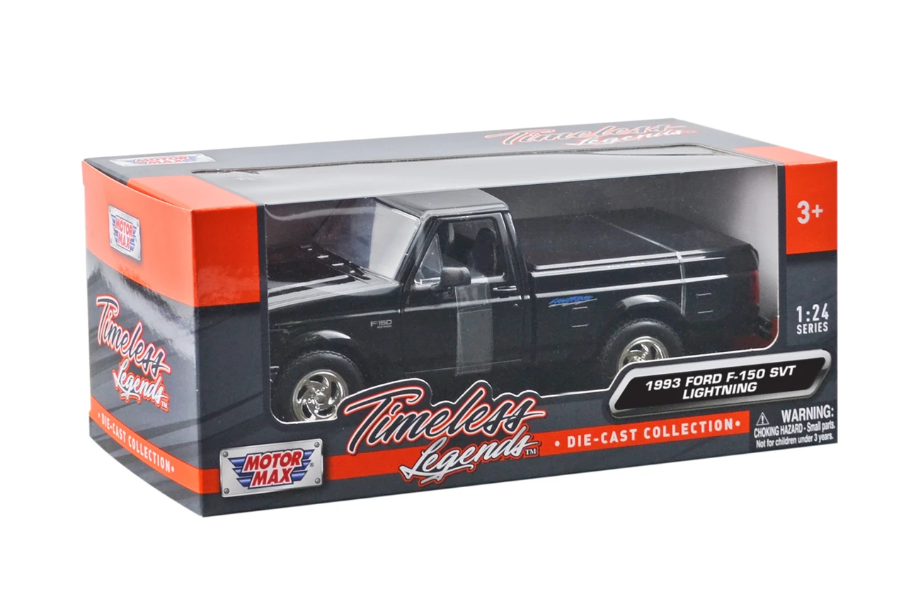 1/24 Motormax 1993 Ford F-150 SVT Lightning (Black) Diecast Car Model