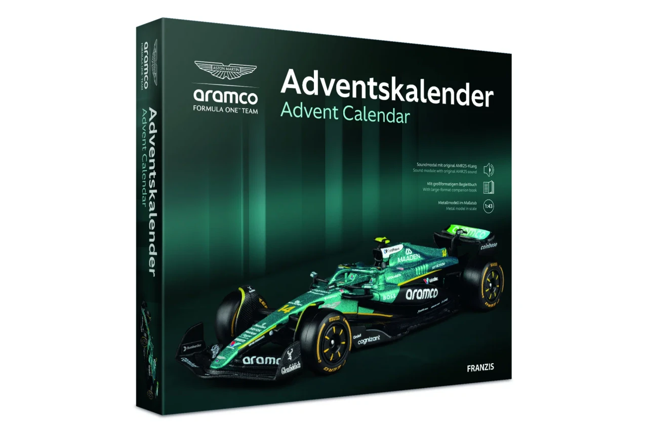 1/43 Franzis Fernando Alonso Aston Martin Aramco Formula 1 Advent Calendar
