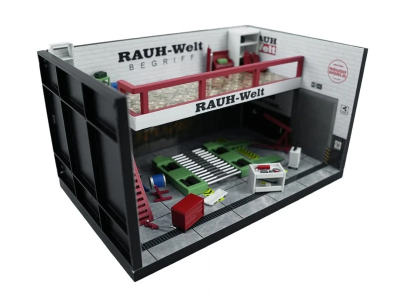 "RWB" Garage Diorama White with Accessories 1/64 Model by MotorHelix