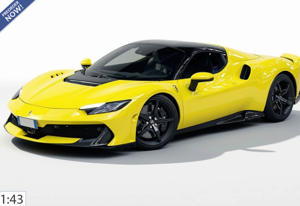 1/43 BBR Ferrari 296 Speciale A (Kuramochi Yellow Without Roof) Car Model
