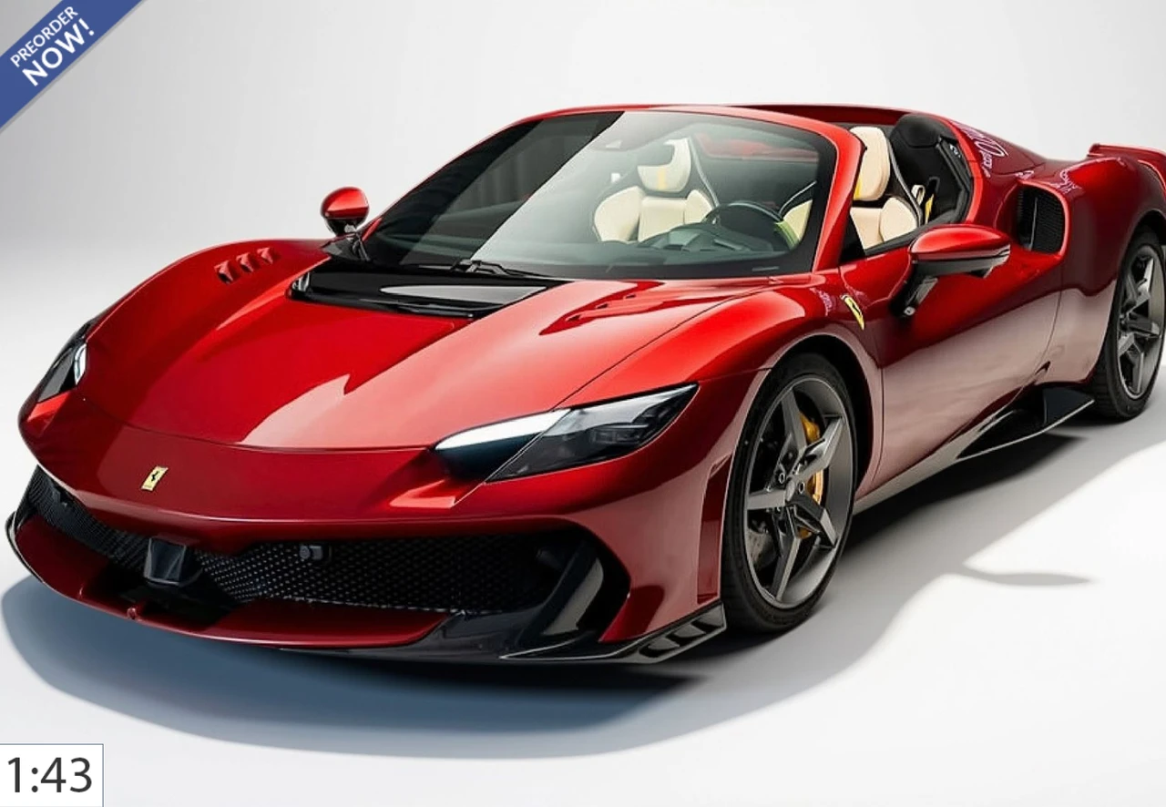 1/43 BBR Ferrari 296 Speciale A (Rosso Fiorano Red Without Roof) Car Model