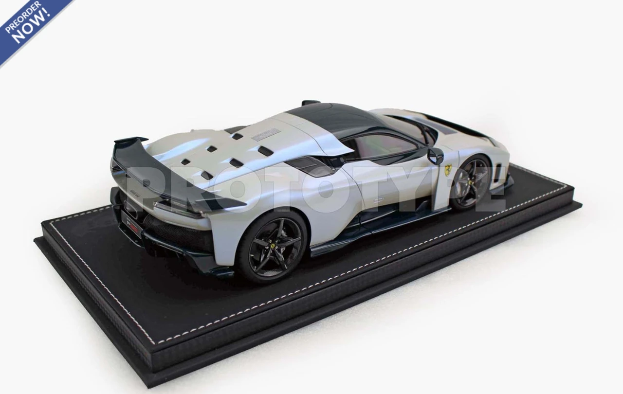 1/18 BBR Ferrari F80 (Bianco Onda Marina White with Carbon Blue Details) Car Model Limited 49 Pieces
